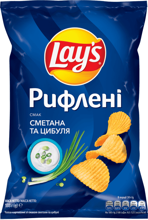 LAYS Ridged Sour cream & Onion 133 g